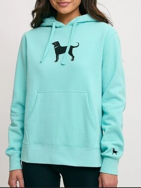 The Black Dog Women's Light Blue Sweatshirt with Black Logo ~ Size Large